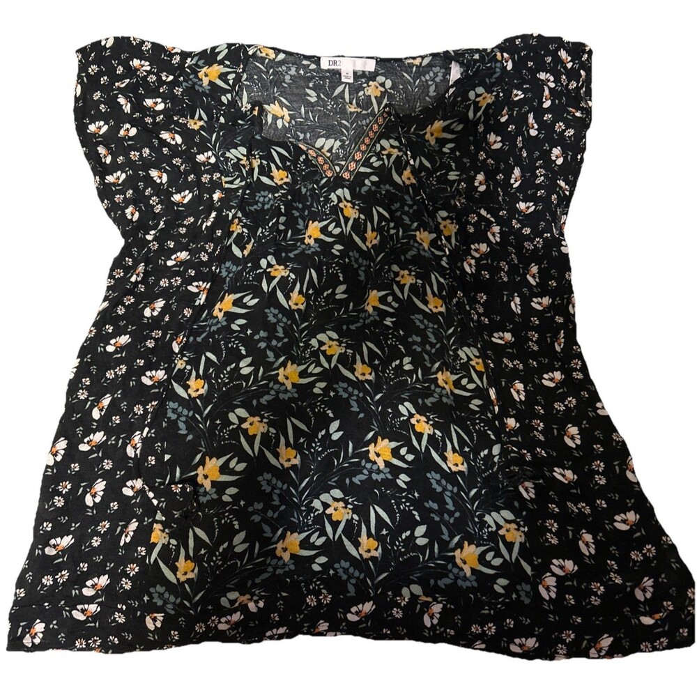 Women’s DR2 Floral Cap Sleeve Top Boho Peasant Romantic